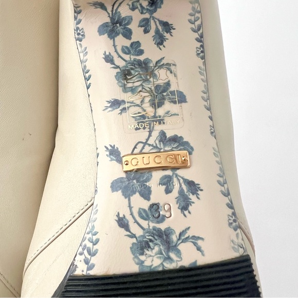 GUCCI | Victoire GG Buckle Vintage White Loafer Heel Pumps Size US 9 EU 39 - Picture 16 of 16